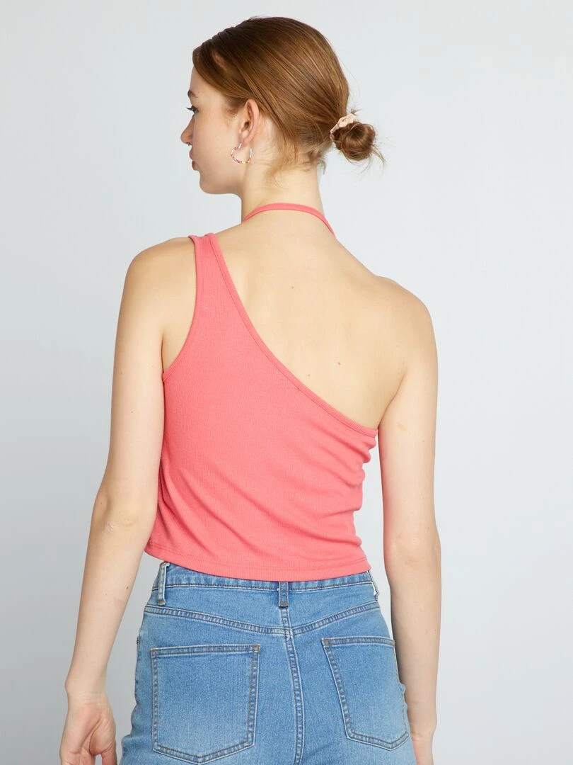 Débardeur à bretelles asymétriques   Rose