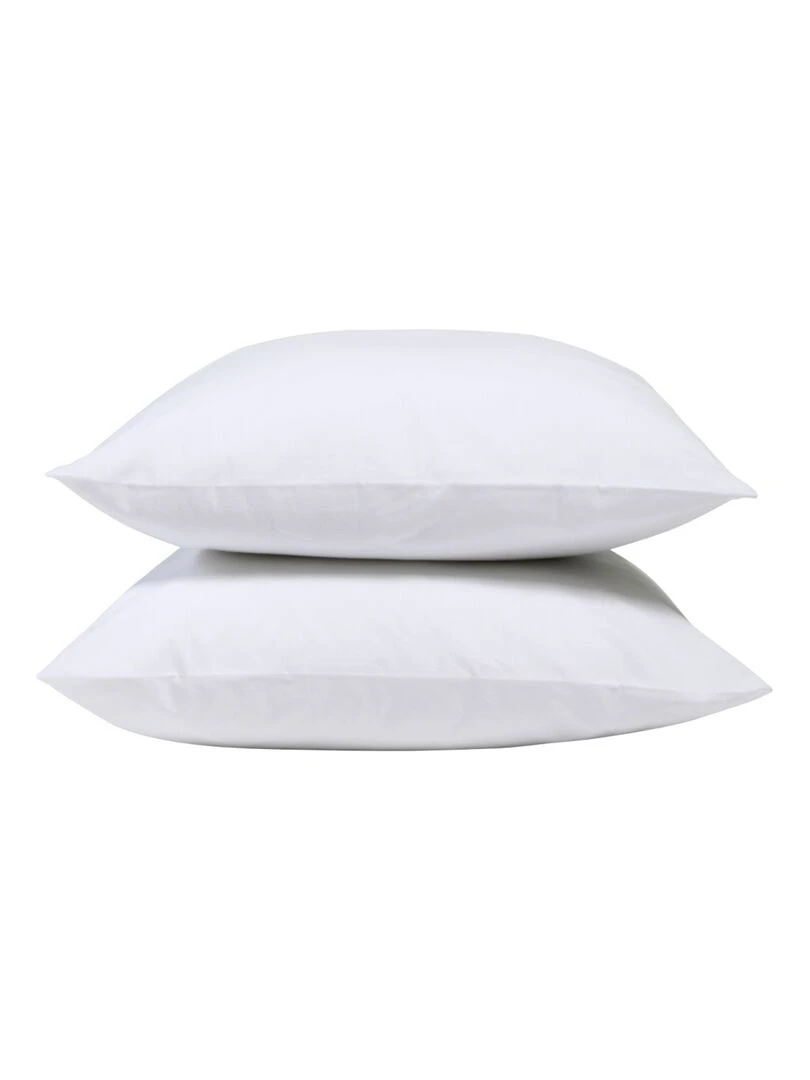 Bleu Câlin   Taie d'oreiller unie Percale de coton 80 fils/cm²   Gris clair