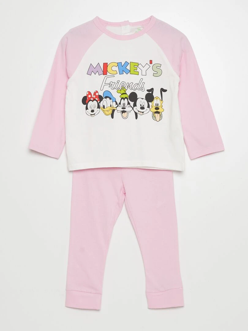 Pyjama 'Disney' t shirt + pantalon 2 pièces Rose/blanc