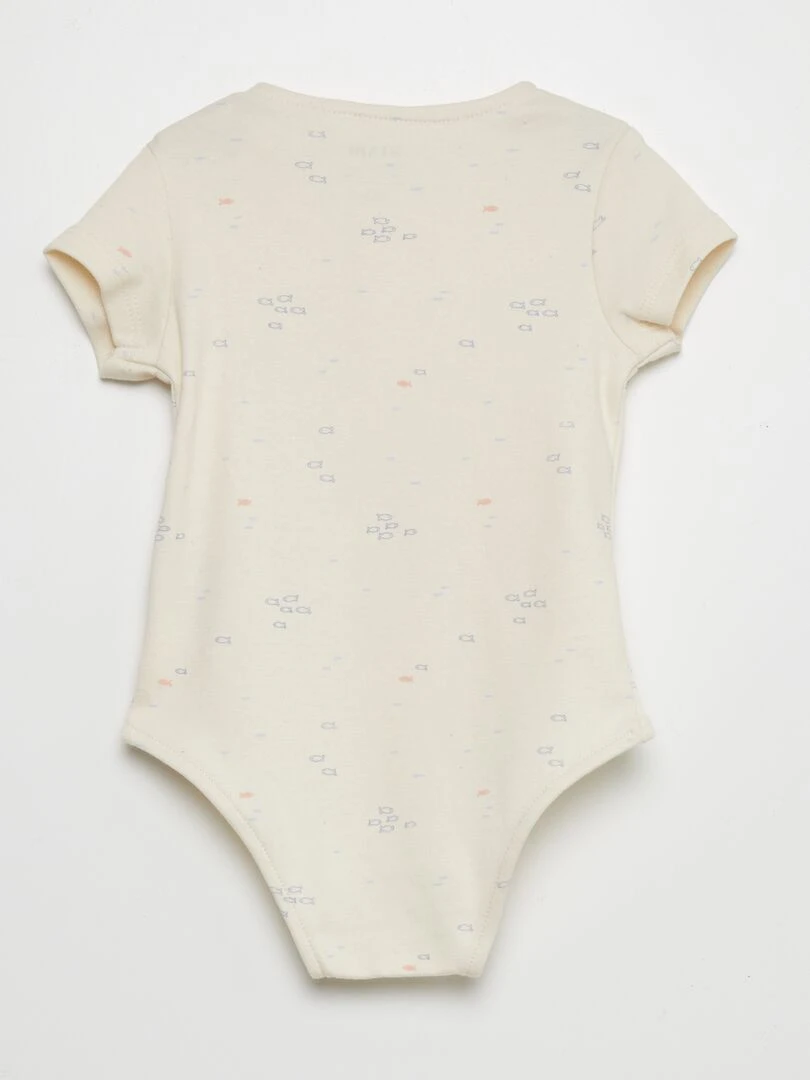 Body manches courtes motif 'poissons' Blanc