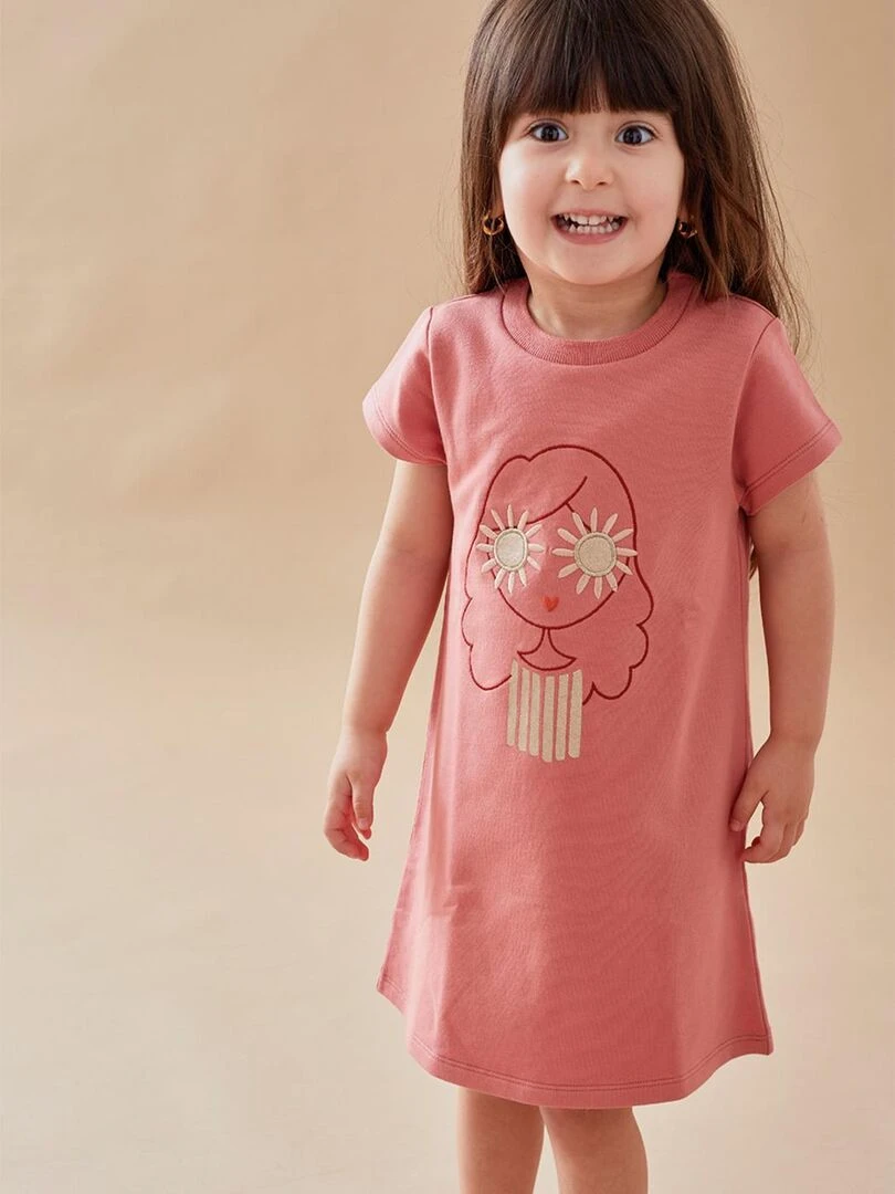 Robe petite fille en molleton Noukie's Rose