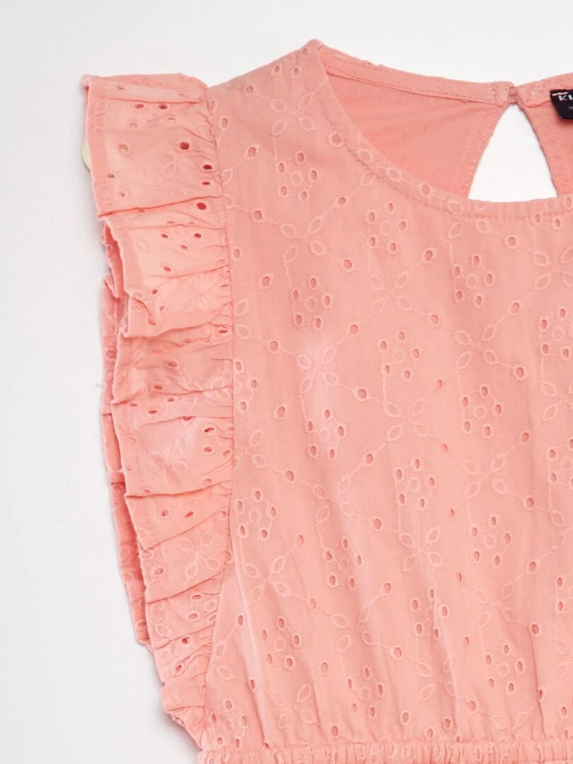 Robe en broderies anglaises   Rose