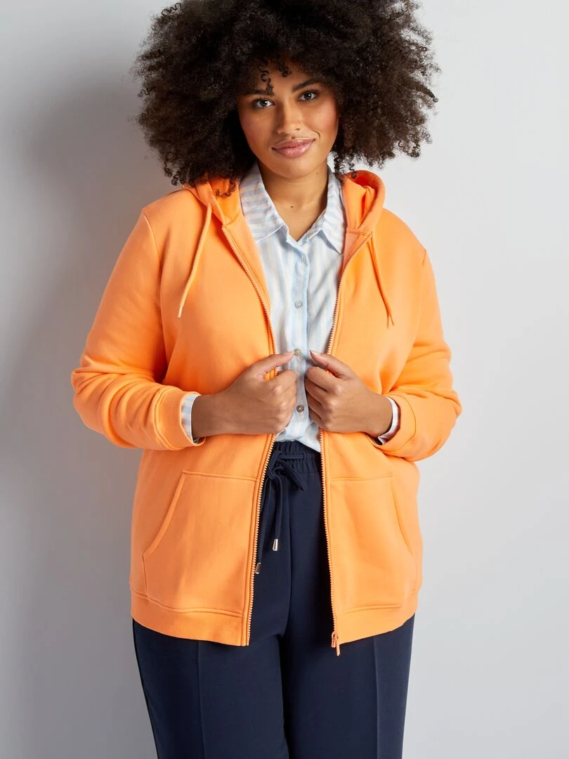 Sweat à capuche en molleton Orange