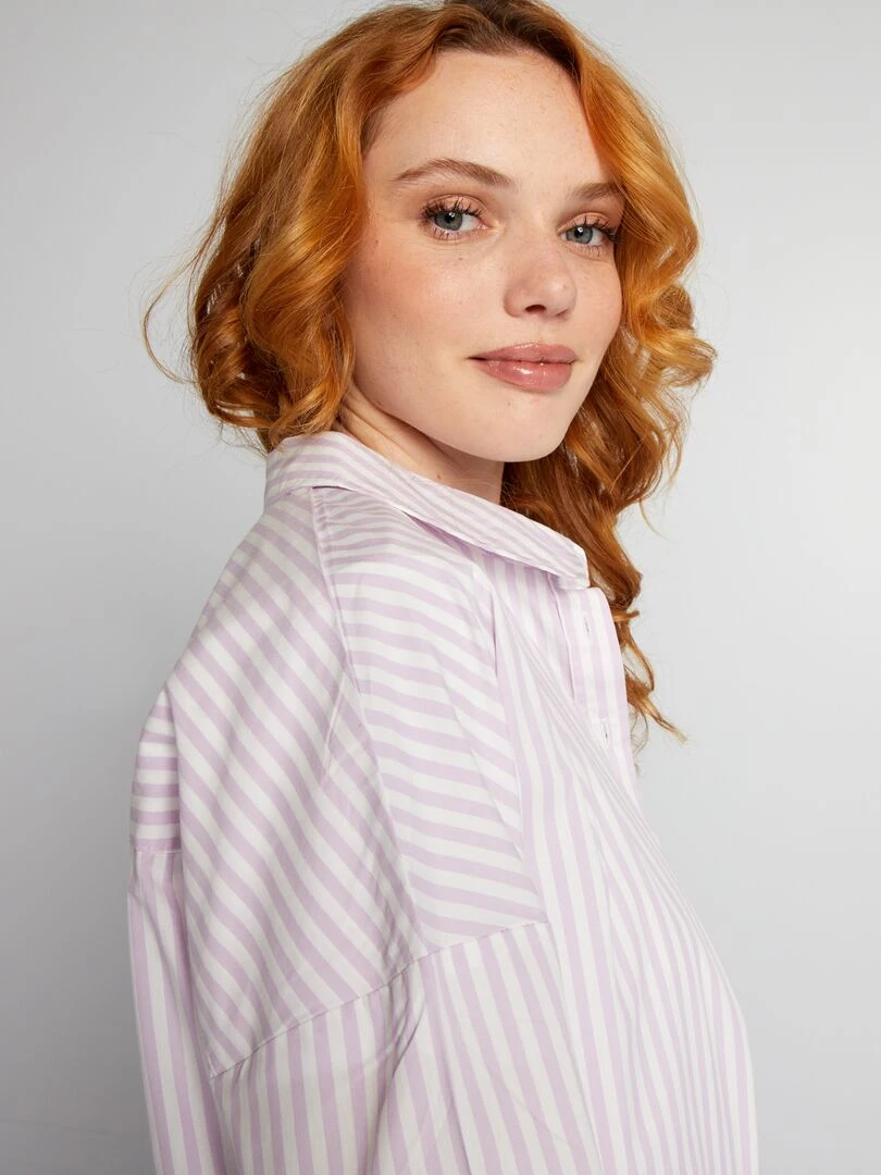 Chemise oversize en popeline   Violet