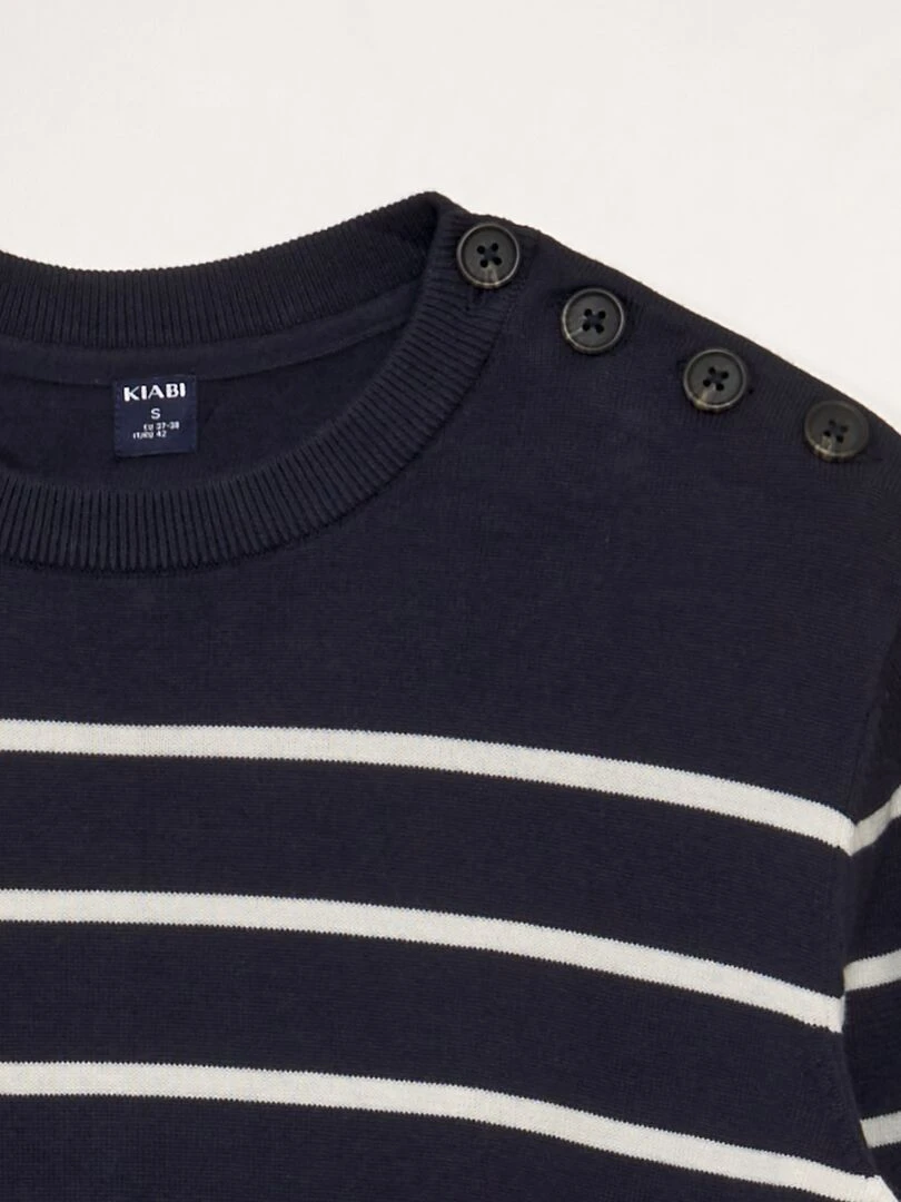 Pull en maille type marinière Marine