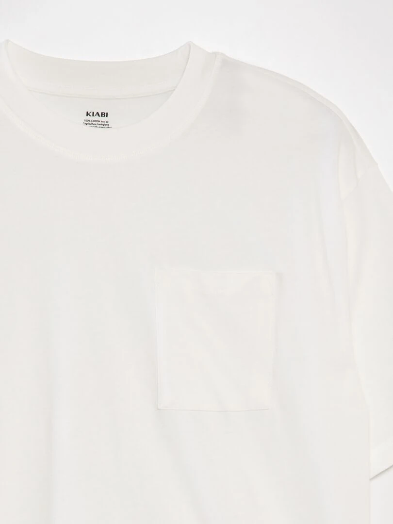 Tee shirt uni coupe large blanc