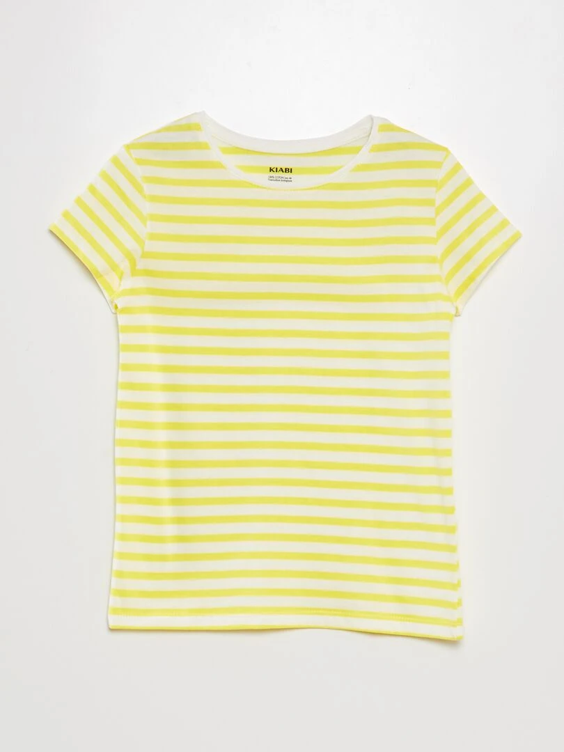 T shirt imprimé marinière Jaune