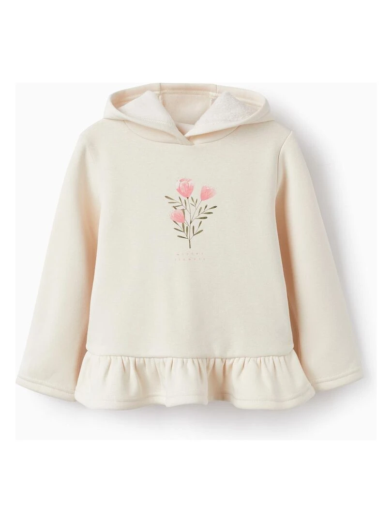 Sweat à capuche pour fille 'Winter Flowers' SWEET FROSTY DREAMS Beige clair