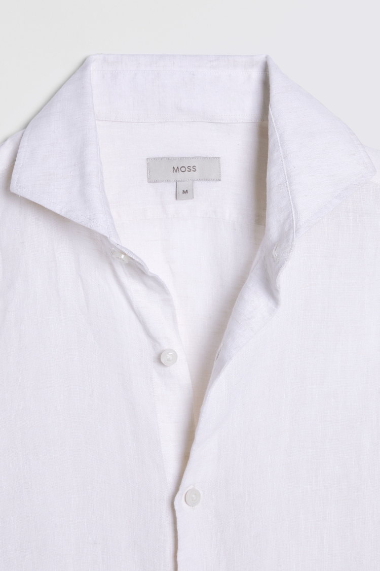 Tailored Fit White Linen Shirt   Buy Online at Moss