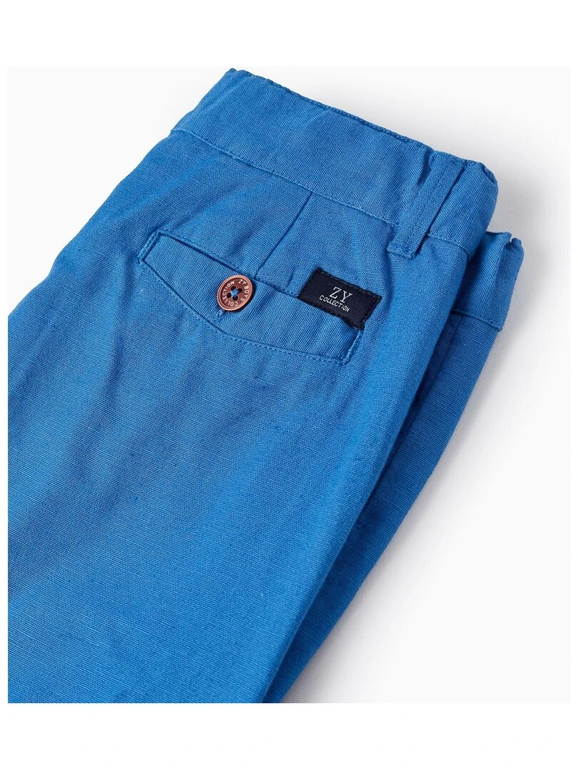Short Chino En Coton Et Lin Pour Garçon 'Long'  MATISSE   Bleu