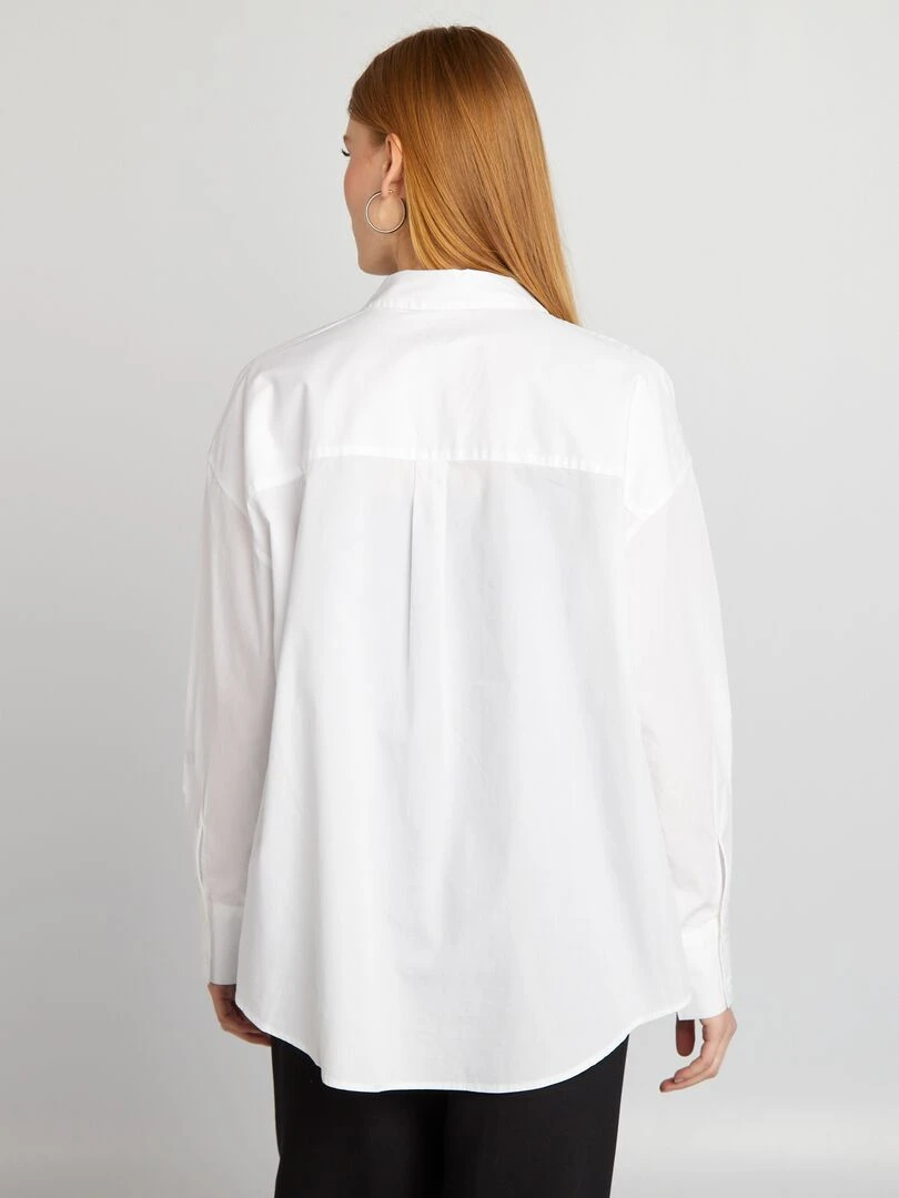 Chemise basique en popeline   blanc