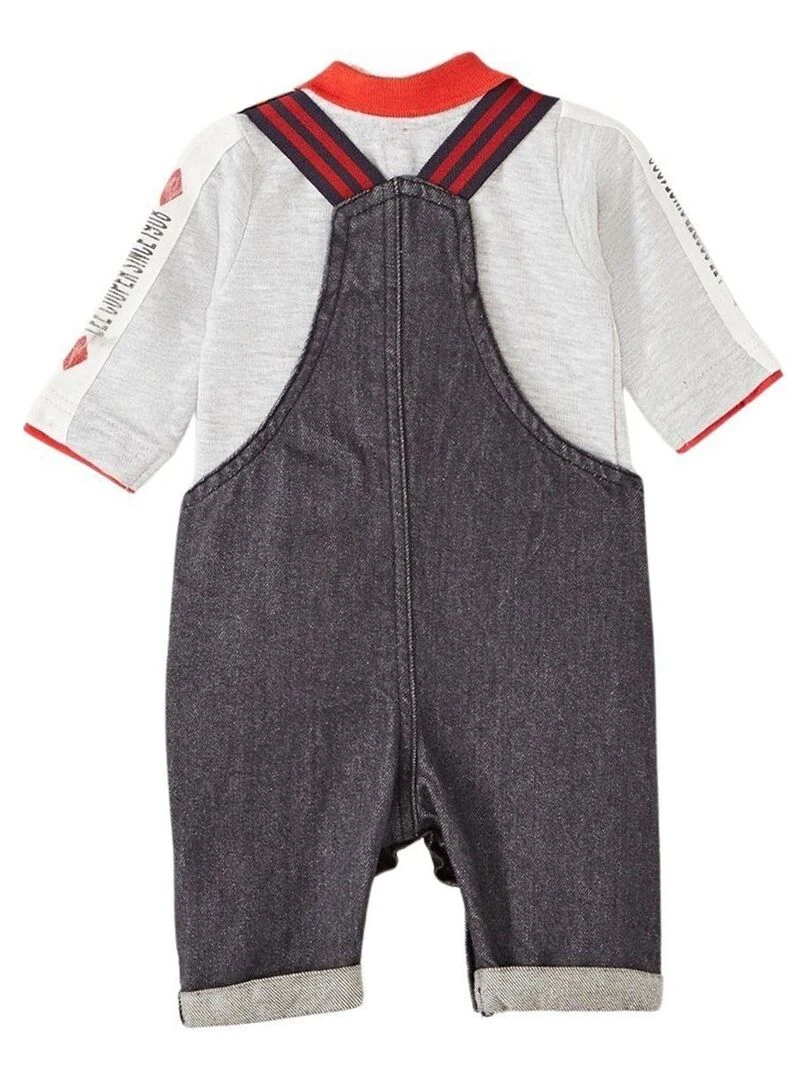 Lee Cooper   Ensemble ​​Polo salopette bébé garçon Imprimé Logo   Noir