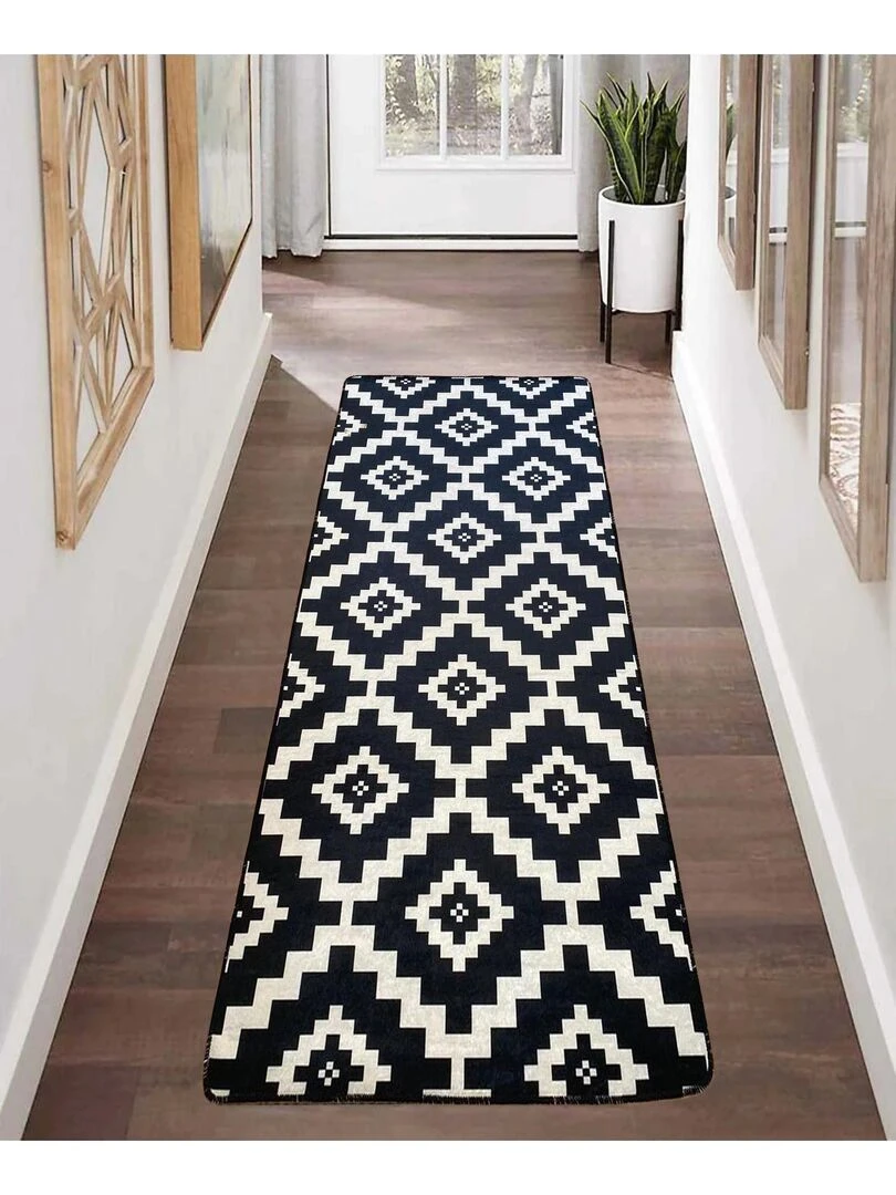 Tapis Scandinave   Noir Blanc