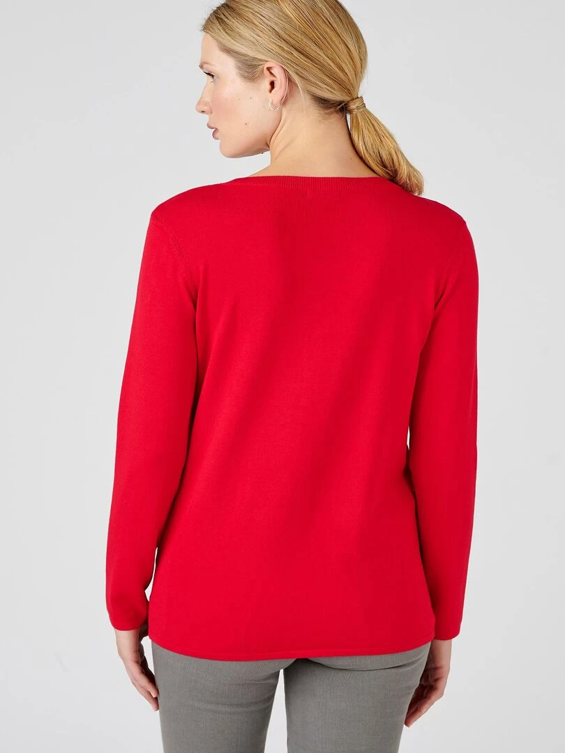 Gilet boutonné manches longues   Damart   Rouge