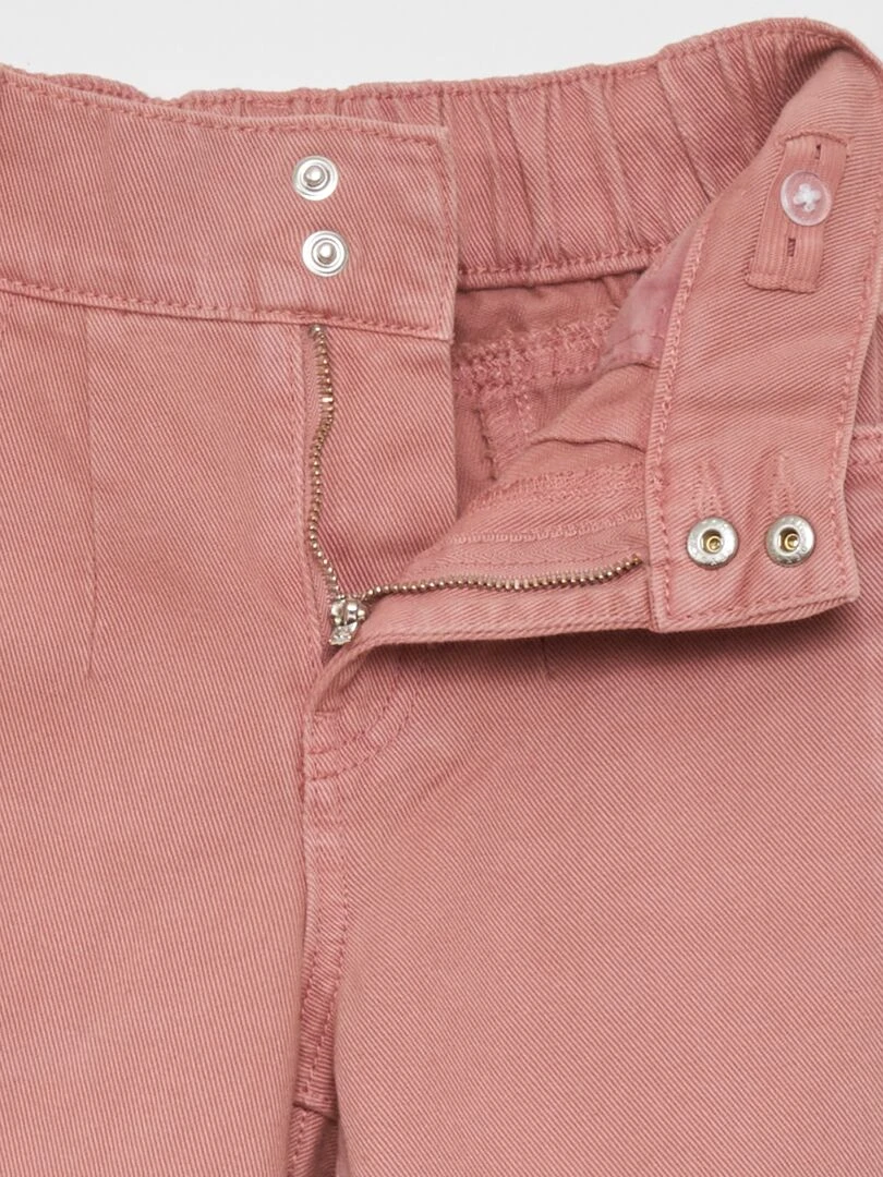 Pantalon denim forme ballon   Rose