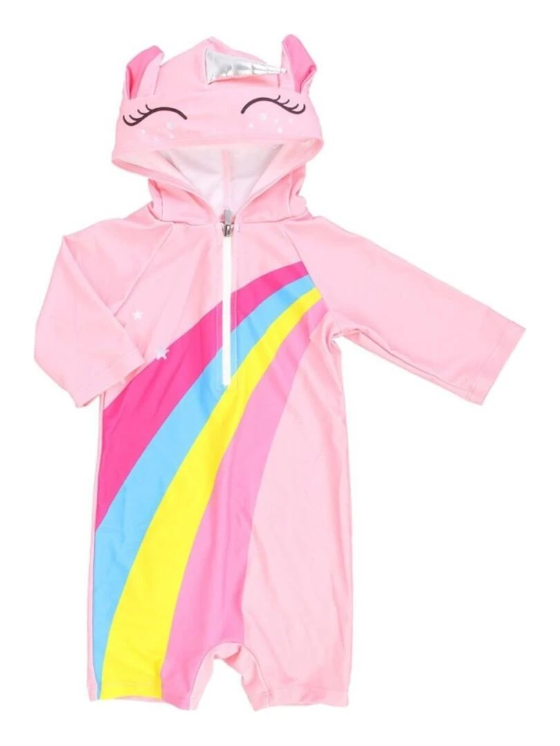 Combinaison de bain enfant licorne 6 ans Rose