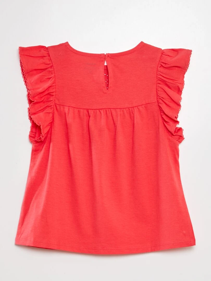 T shirt avec broderie   Rose