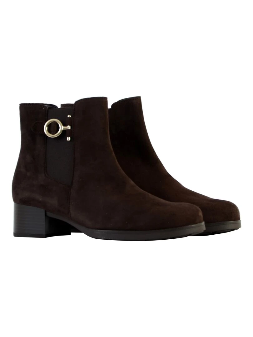 Bottine Cuir Gabor Samtchevreau   Marron