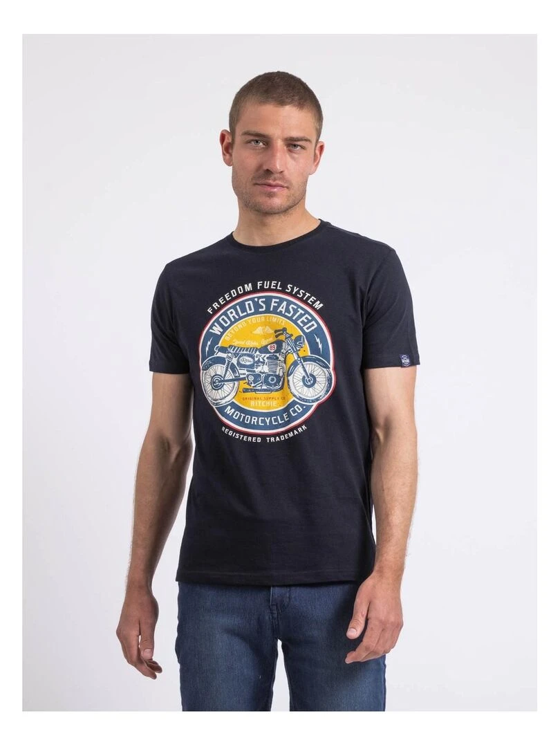 T shirt col rond NOUCAS Bleu marine