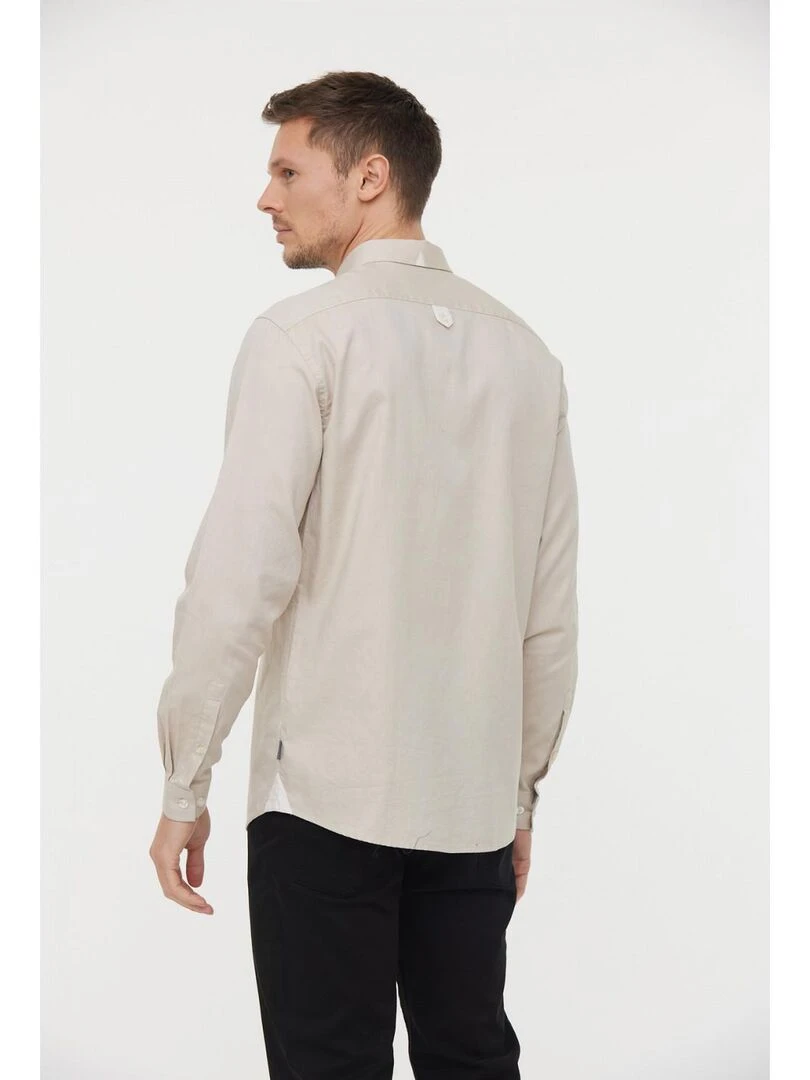 Lee Cooper   Chemise manches longues coton regular DOLARO   Beige argile