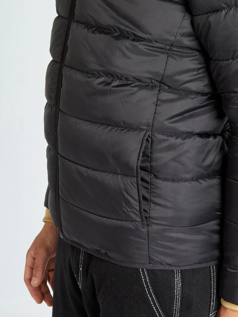 Doudoune matelassé à capuche   Noir
