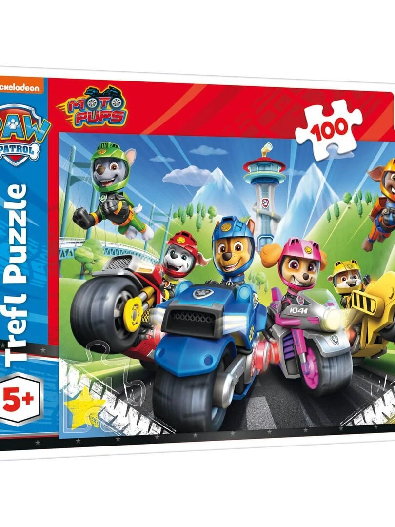 Puzzle 100 pièces : Pat'Patrouille (Paw Patrol) : la Pat'Patrouille à moto N/A