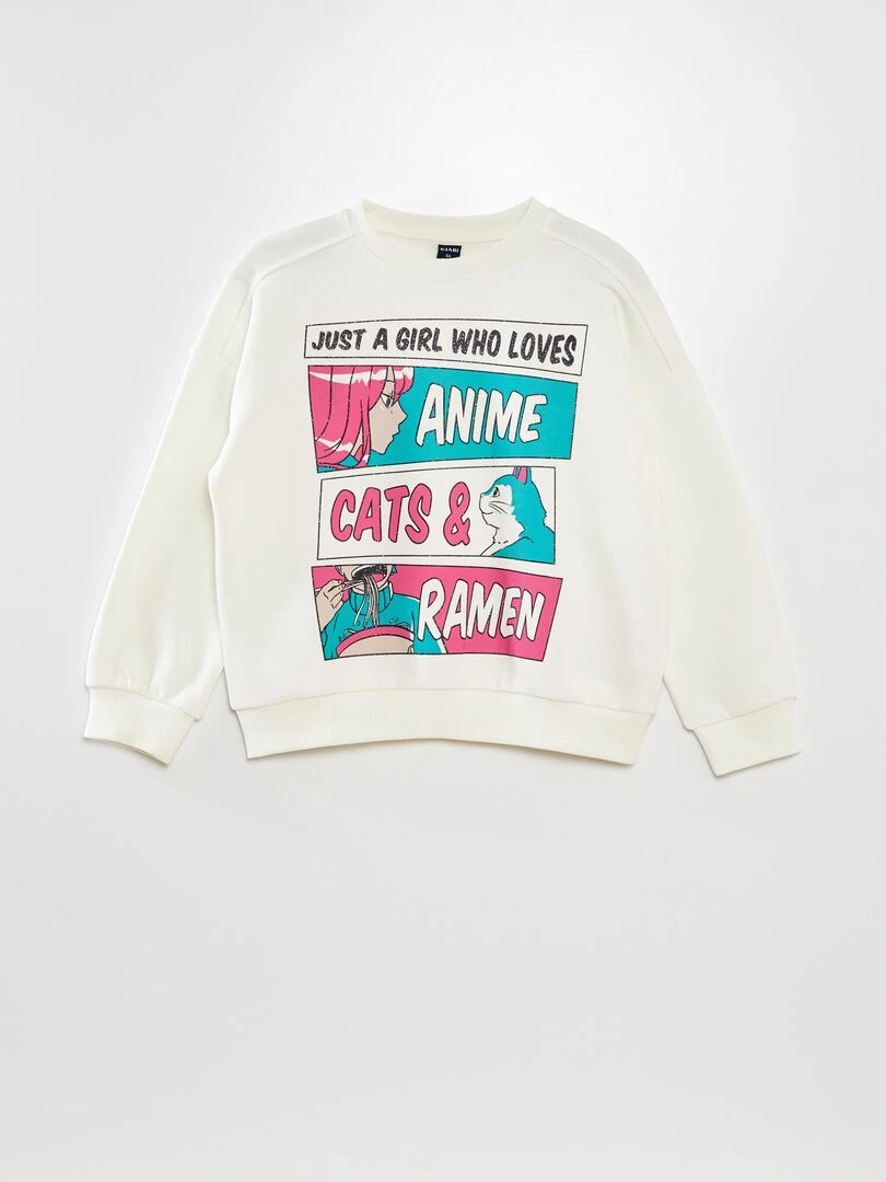 Sweat en molleton 'manga' Blanc