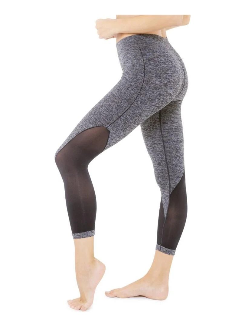 Leggings fitness 7/8 noir & gris Cellutex   Gris clair