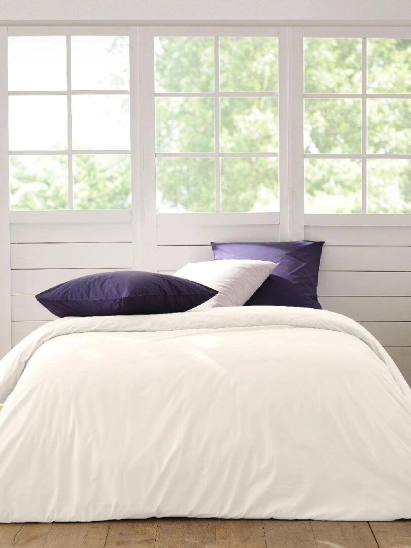 Housse de couette en percale de coton Blanc