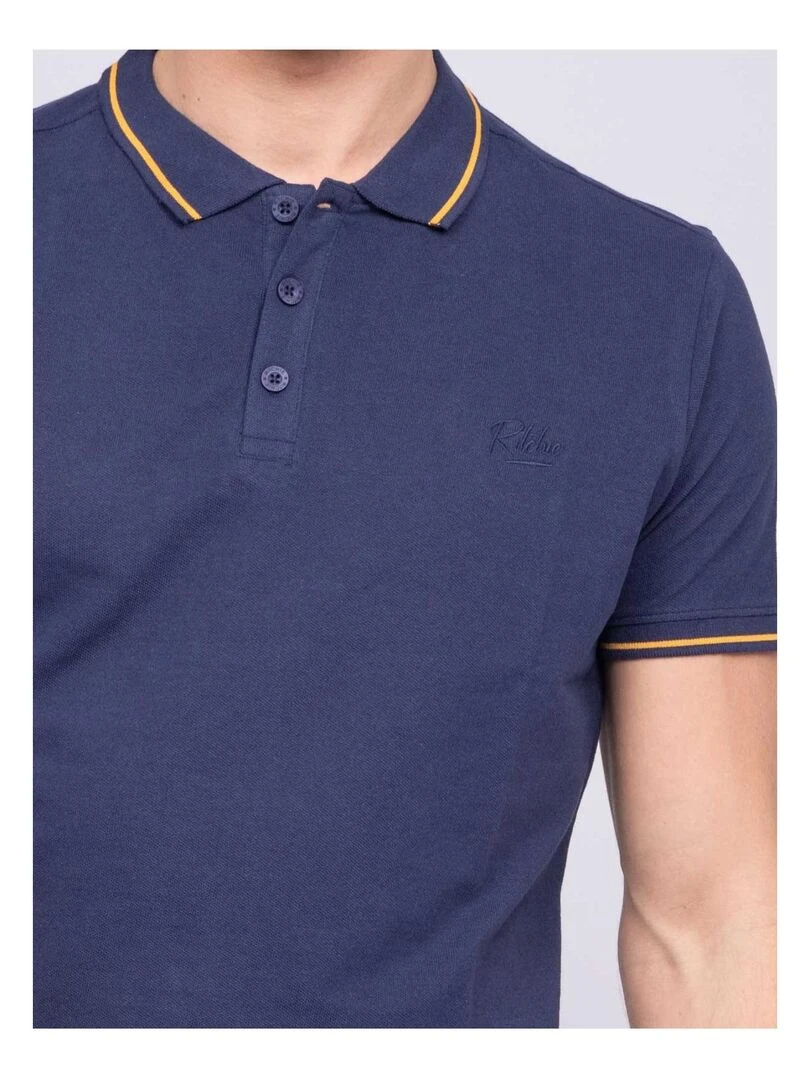 Polo pur coton POPULAR   Bleu marine