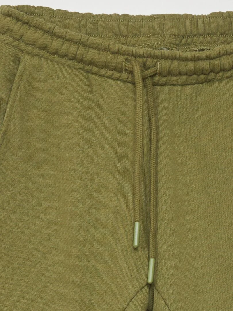 Pantalon jogging en french terry avec coutures   Kaki