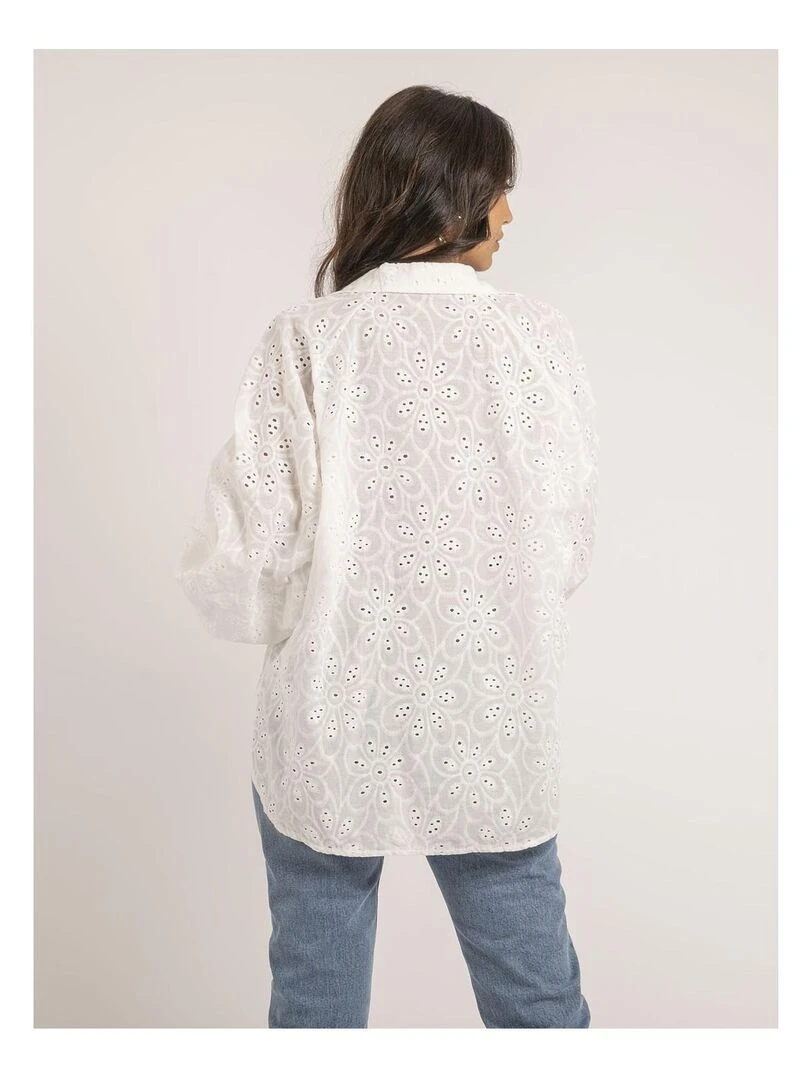 Blouse broderies anglaises FLOSSIE Blanc