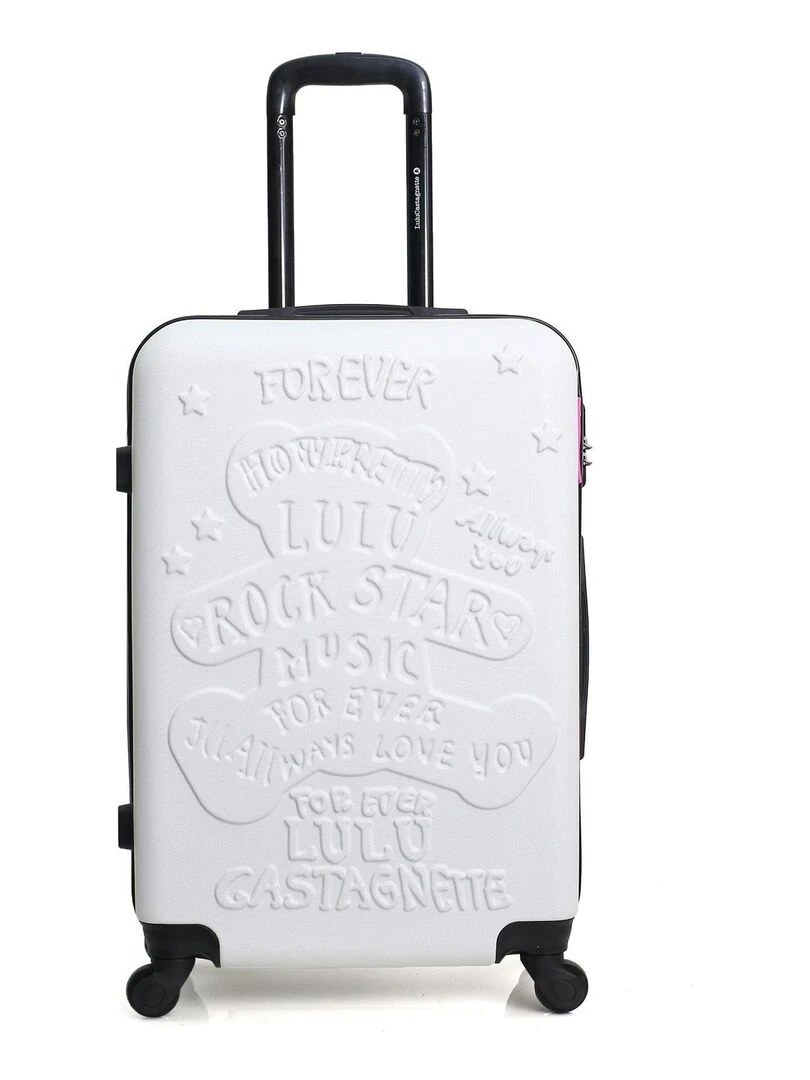 LULU CASTAGNETTE VALISE M LULU ROCK STAR Blanc