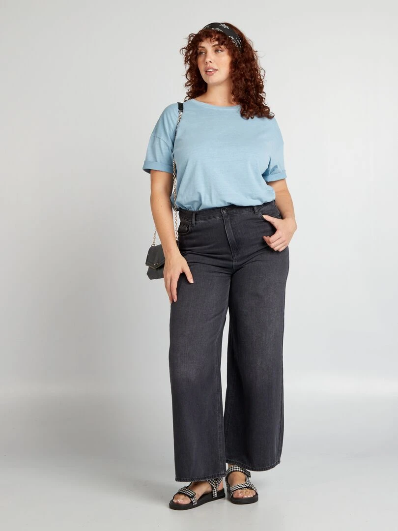 T shirt en jersey chiné Bleu