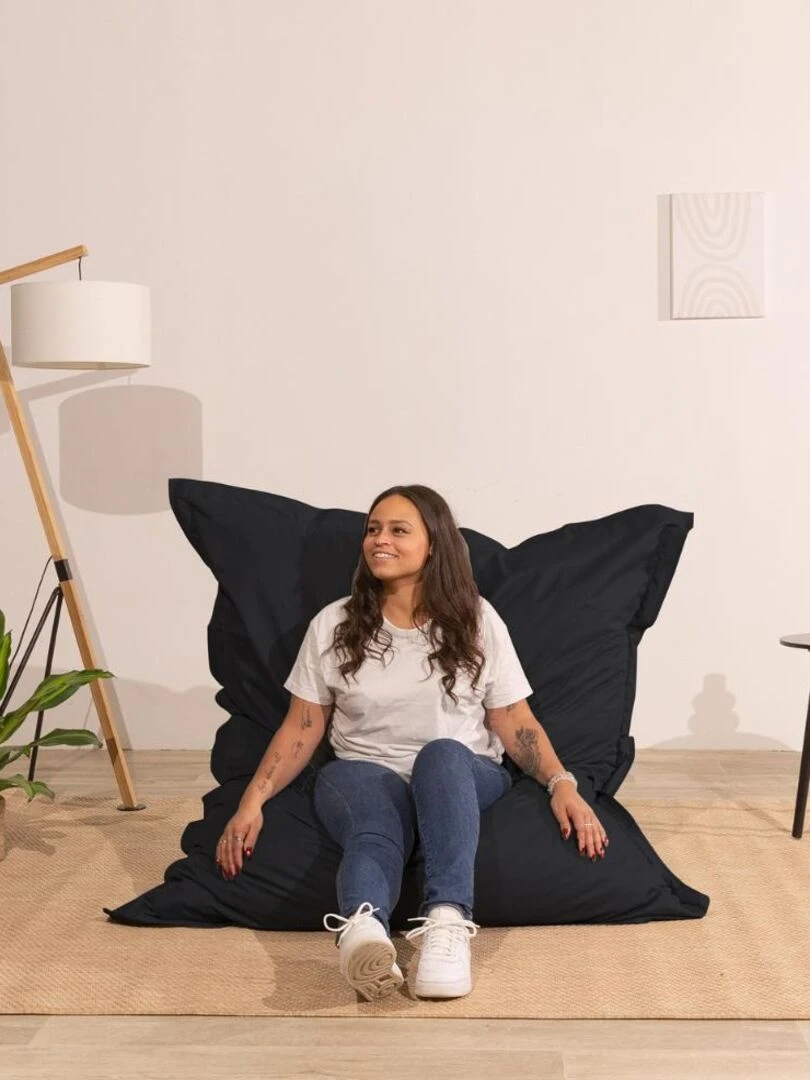 Pouf Extérieur Imperméable  Anti UV  Déhoussable   Bananair   Noir