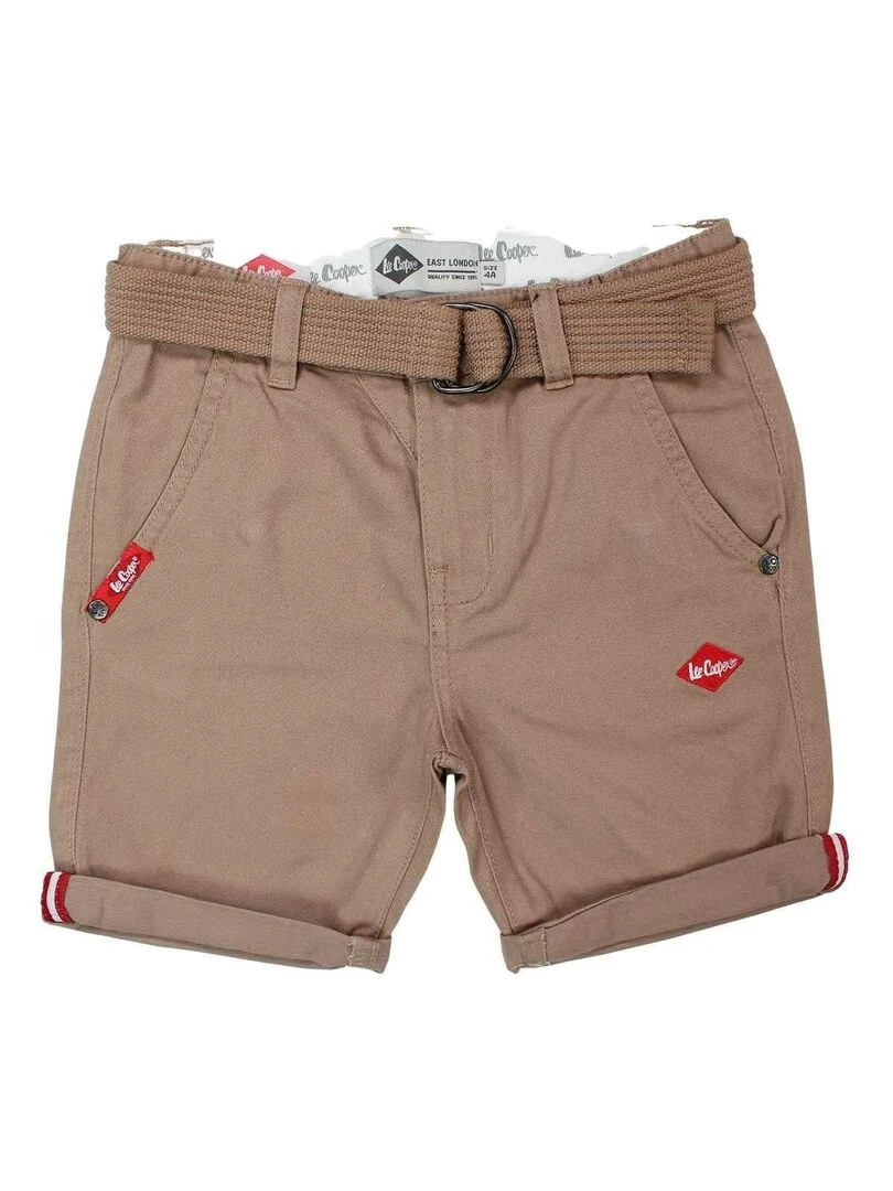 Lee Cooper Bermuda garçon imprimé logo en coton Marron