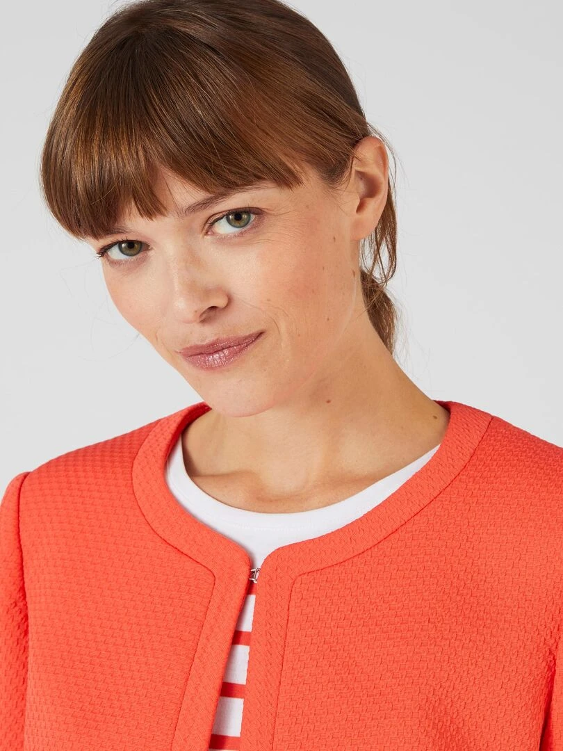 Veste maille Damart Orange corail