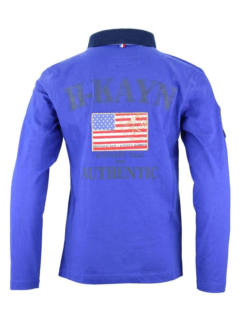 Polo manches longues garçon ECEGAM HARRY KAYN Bleu