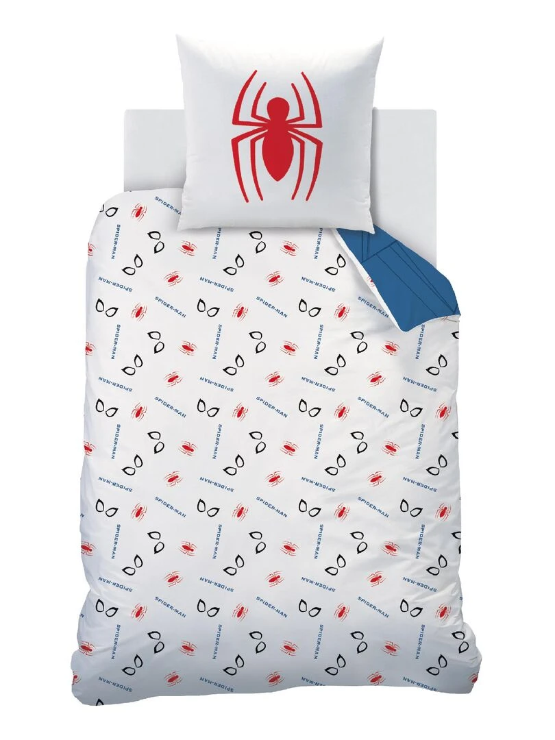 Parure de lit imprimée 100% coton  SPIDERMAN HOME BASIC   Bleu marine