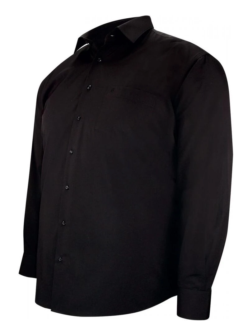 Chemise forte taille unie LISIO   Noir