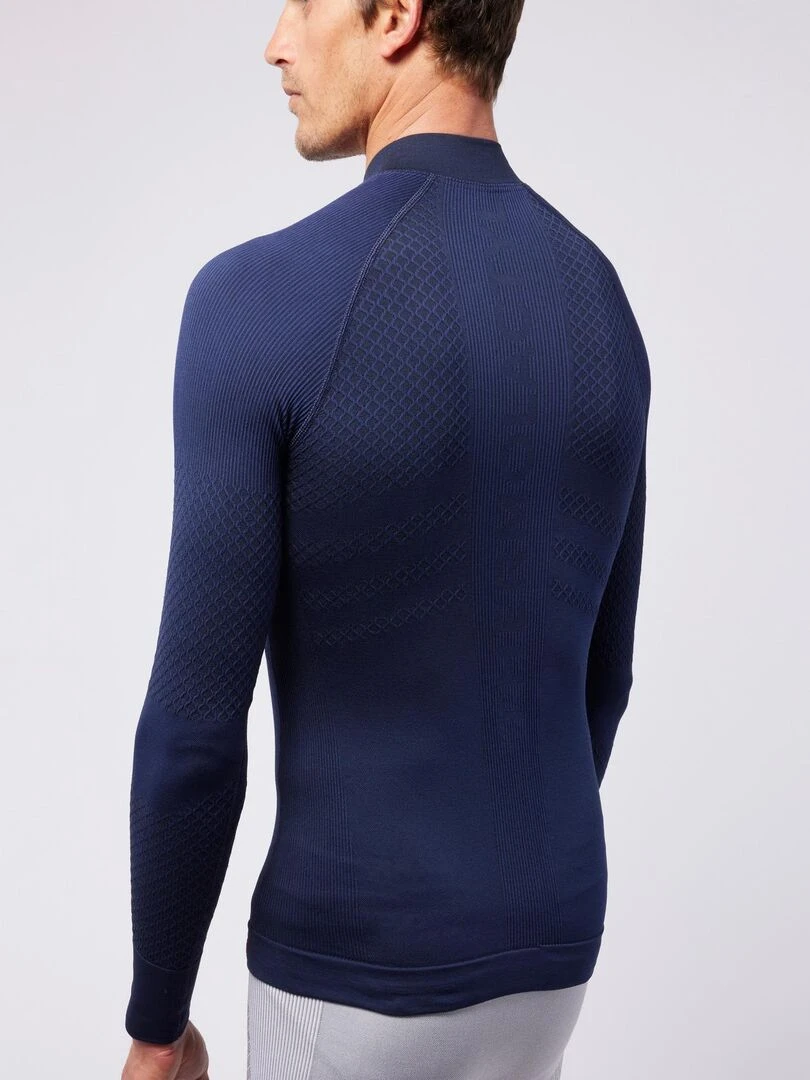 T shirt col zippé Energy 3 Thermolactyl homme   DamartSport   Bleu Bleu
