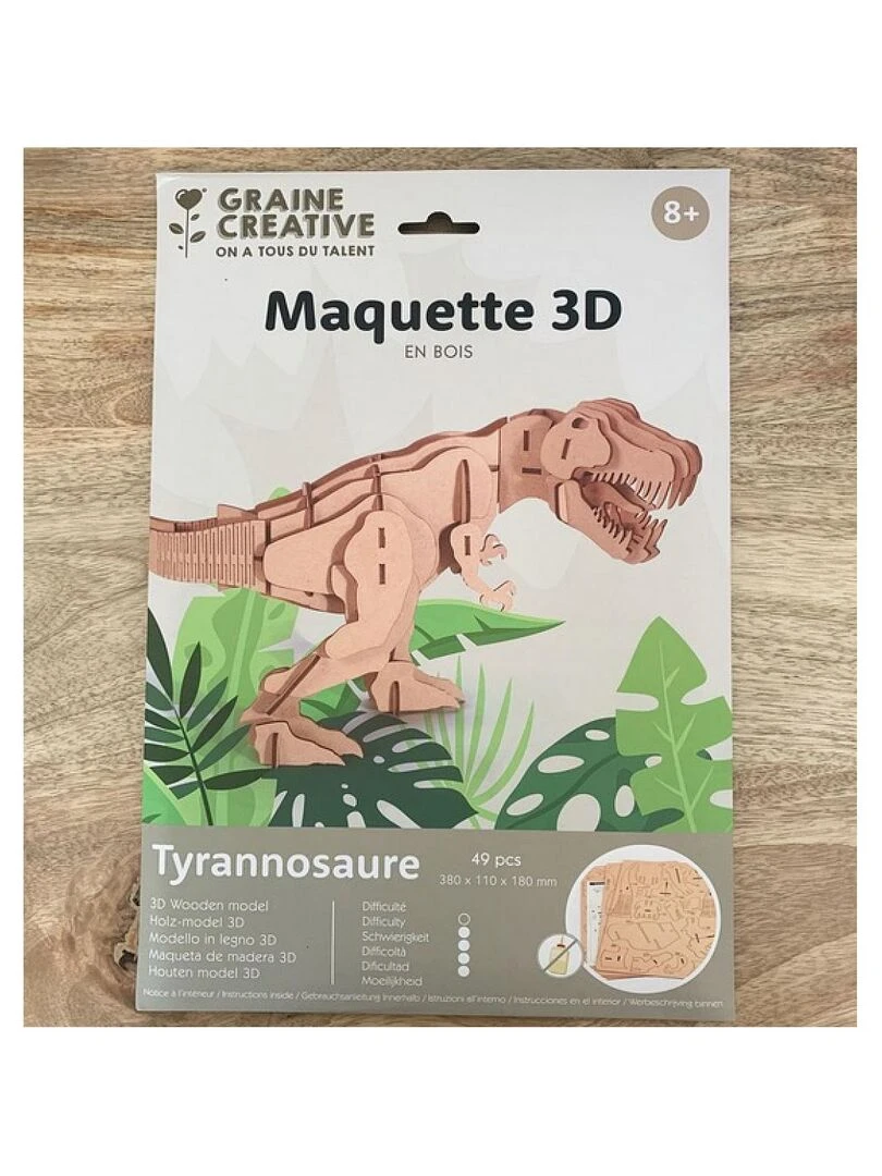 Tyrannosaure Maquette 3D en bois N/A