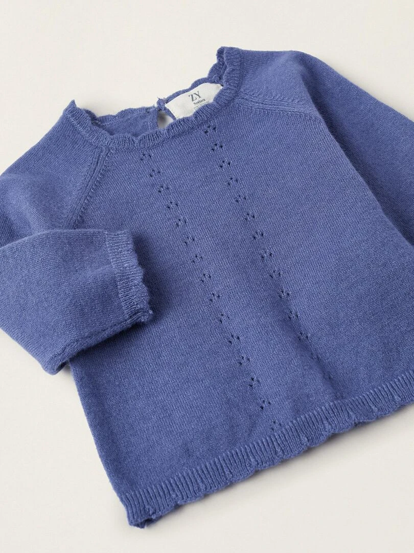 Pull en Maille pour Nouveau Né  ATLANTIC COMPANY   Bleu