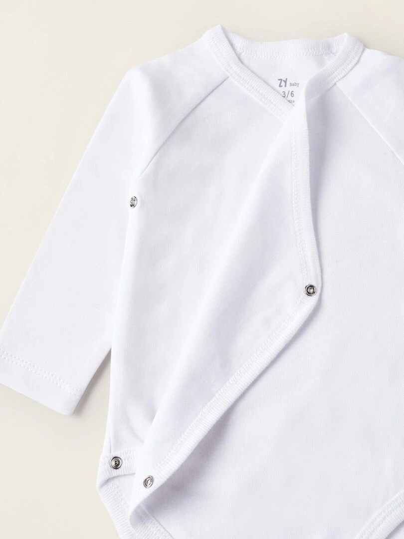 Pack de cinq bodies essential line 'Zippy'   Blanc