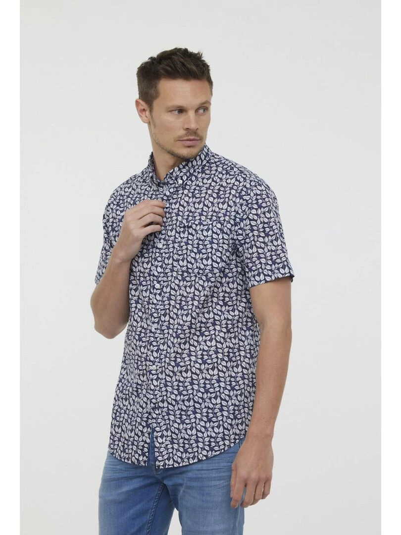 Lee Cooper   Chemise manches longues coton regular DERTY   Bleu foncé