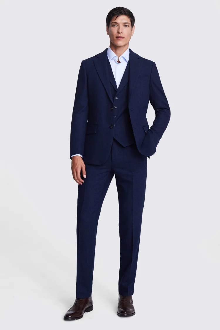 Tailored Fit Ink Herringbone Jacket   Buy Online at Moss