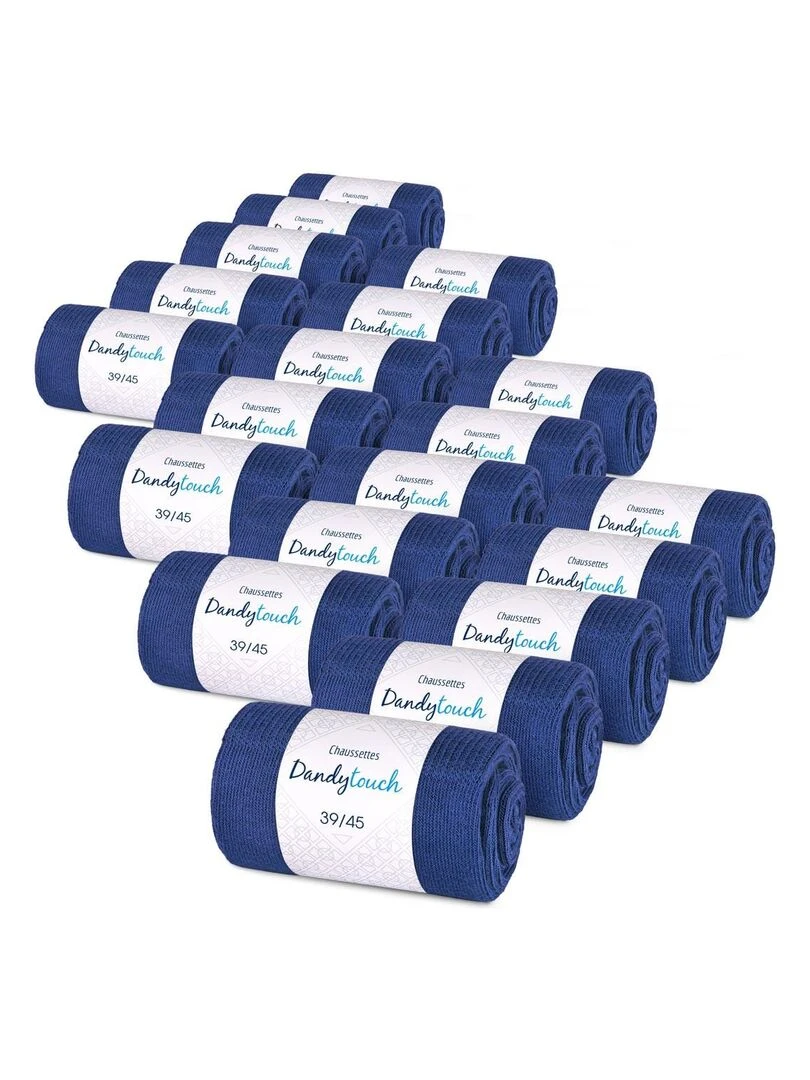 Chaussettes Jersey Coton Lot 20 Paires Fabrication UE Bleu roi