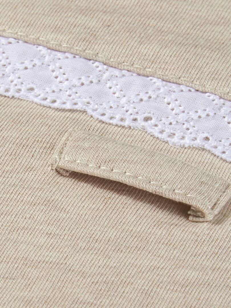 Matelas à langer lavable en coton beige dentelle 70 x 80 cm   Beige