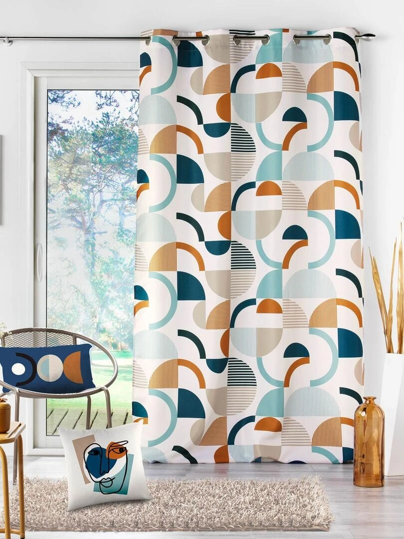 Coussin déco à l'esprit graphique   Bleu