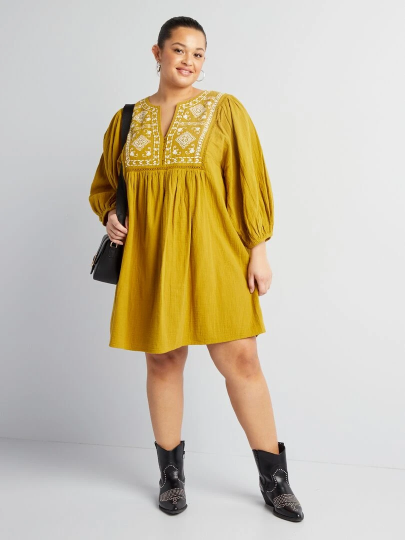 Robe courtes manches 3/4 Vert